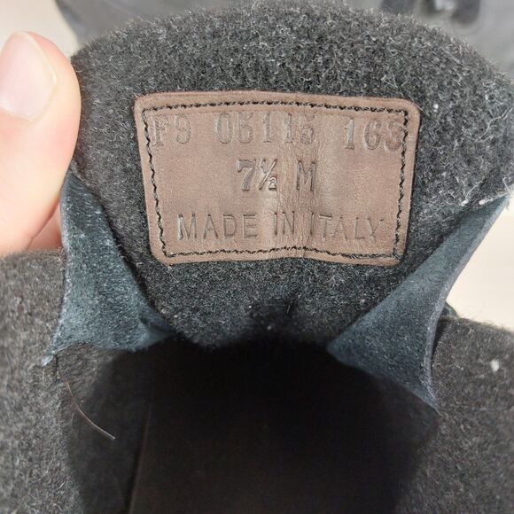 Cole Haan Men\'s 7.5 Made in Italy Black Hiking Boots Vibram Lug Sole Felt Lined main image 7